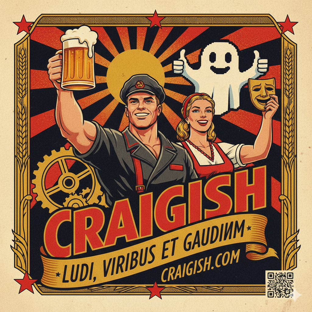 Craigish Soviet propaganda style poster